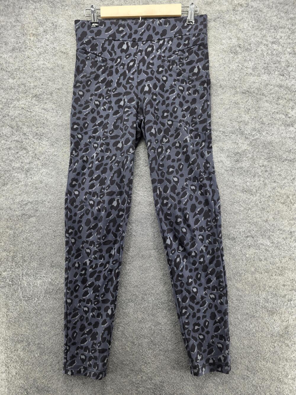 Betabrand Leggings Womens S Tall Gray Ankle Animal Print Pockets Activewear